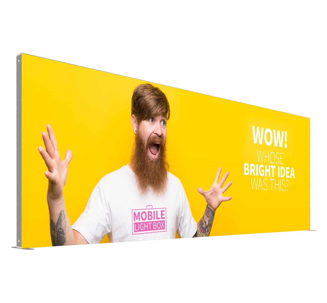 Mobile Light Box 600 x 250 banner display with modular SEG fabric graphic