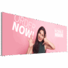 Mobile Light Box 600 x 225 banner display with wide SEG fabric graphic
