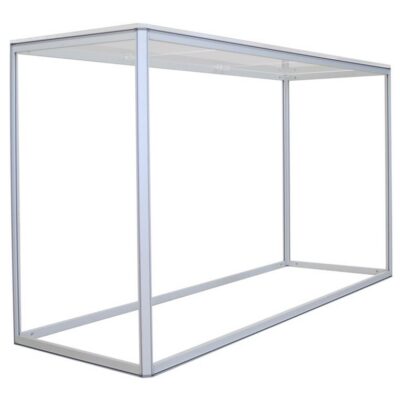 Modular aluminum SEG light box frame with transparent top for backlit trade show displays