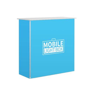 MLB60 counter with 3-sided graphic package for Mobile Light Box displays