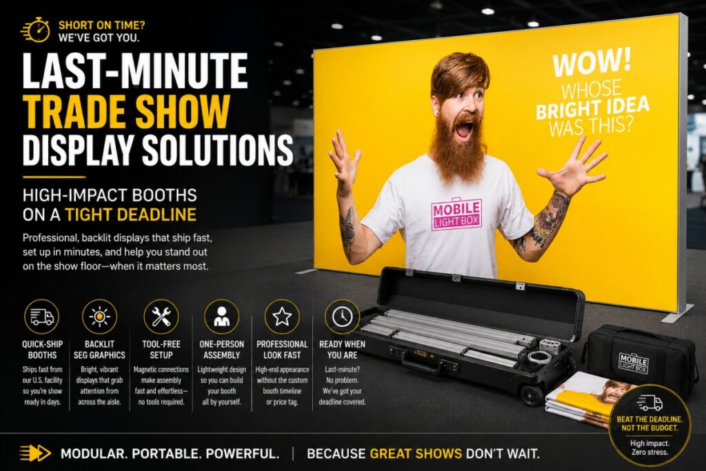 Last Minute Trade Show Display Solutions: High-Impact Booths on a Tight Deadline