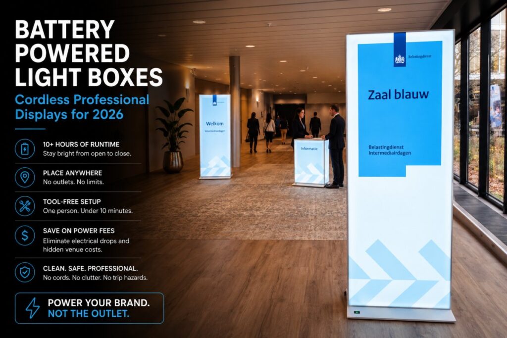 Battery Powered Light Boxes: The 2026 Guide to Cordless Professional Displays