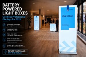 Battery Powered Light Boxes: The 2026 Guide to Cordless Professional Displays