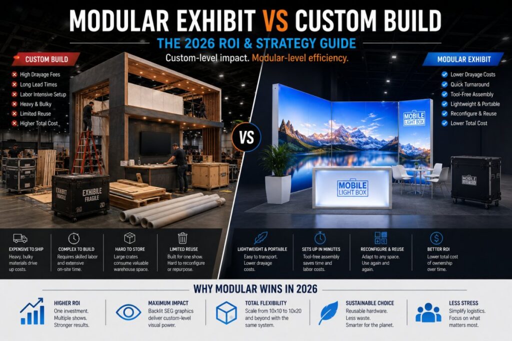 Modular Exhibit vs Custom Build: The 2026 ROI & Strategy Guide