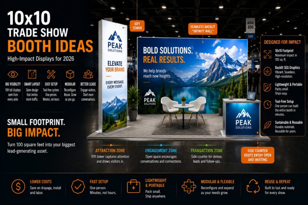 10x10 Trade Show Booth Ideas: High-Impact Displays for 2026