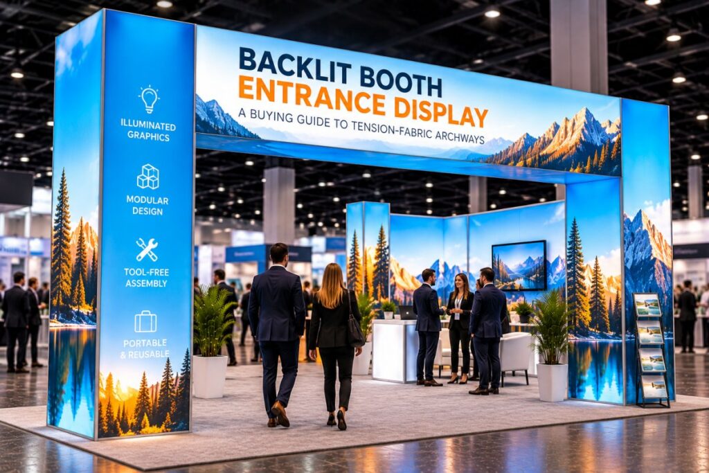 Backlit Booth Entrance Display: A Buying Guide to Tension-Fabric Archways